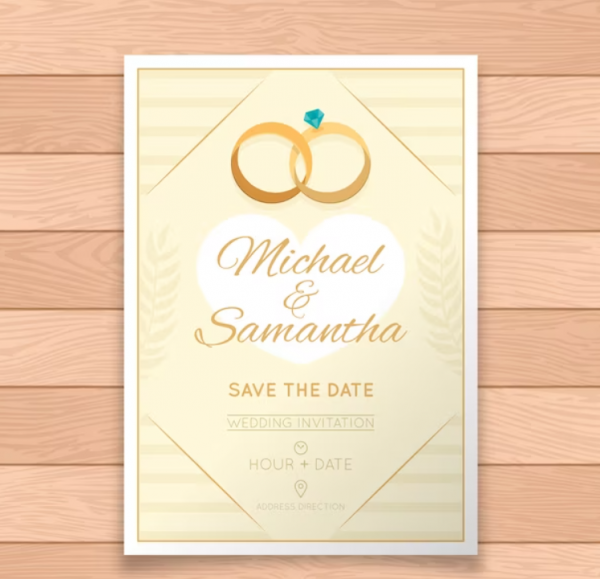 Undangan Penikahan Sederhana Flat Design